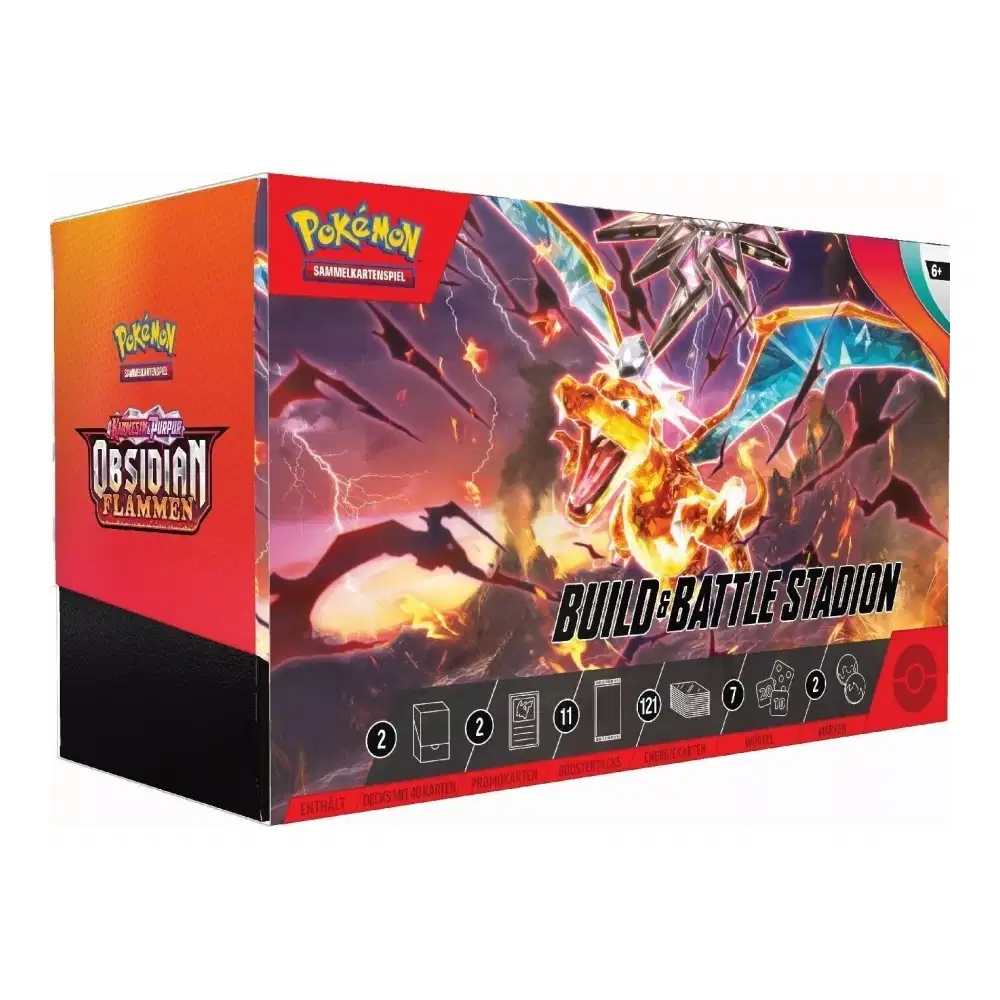 Karmesin & Purpur: "Obsidianflammen" - Build & Battle Stadium Box (11 Booster) kaufen