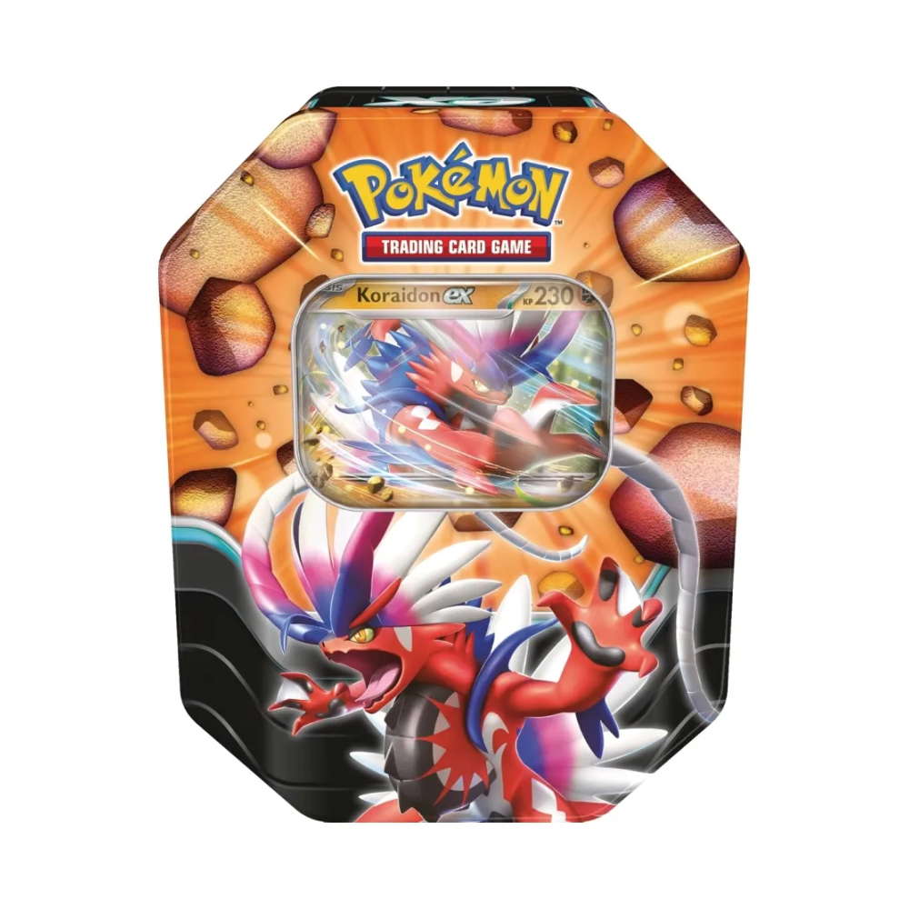 Karmesin & Purpur Produkte: "Slashing Legends" - Koraidon ex Tin-Box (4 Booster) kaufen