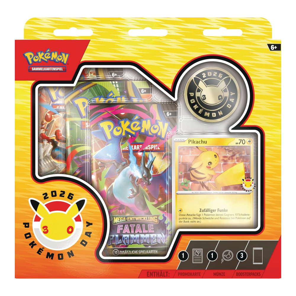 Mega-Entwicklung: Pokémon Tag 2026 Kollektion (3 Booster)