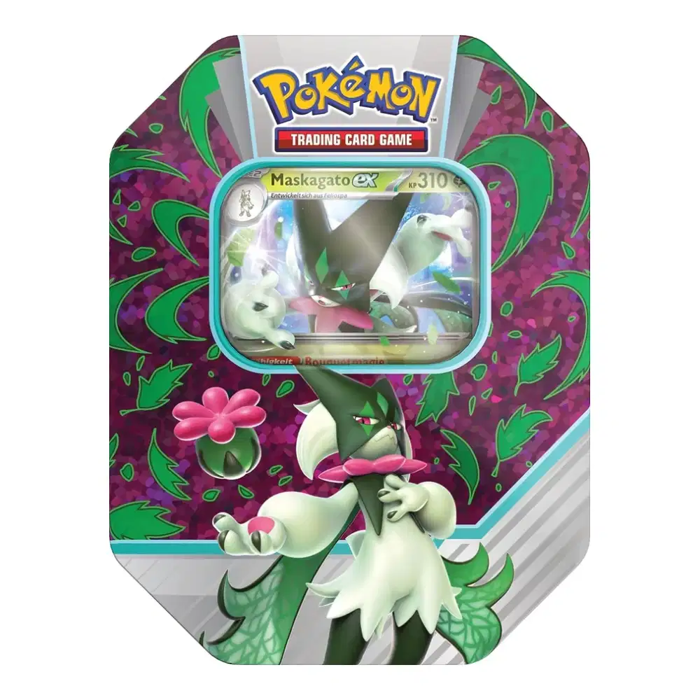 Karmesin & Purpur Produkte: "Paldea Partner Tins" - Maskagato ex Tin-Box (4 Booster) kaufen
