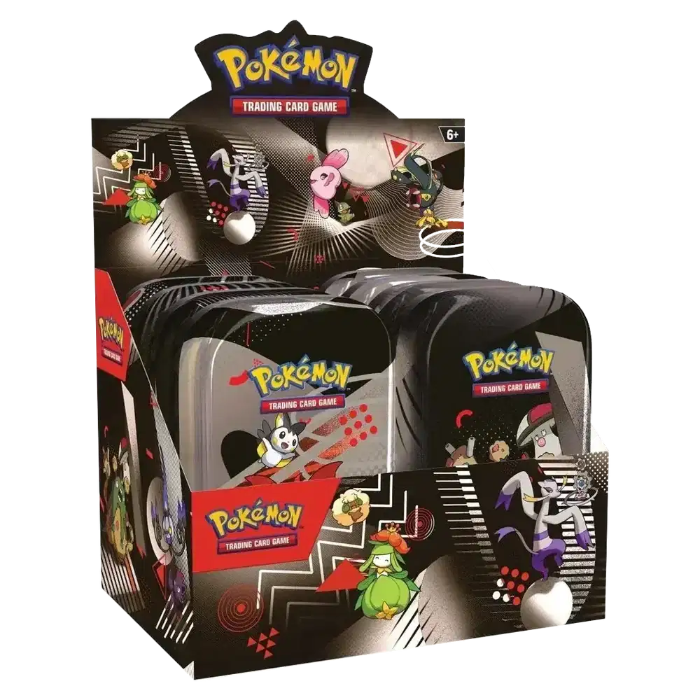 Scarlet & Violet Products: "Black Bolt & White Flare" - Mini Tin Display (16 Booster / 8 Tin Boxes) kaufen