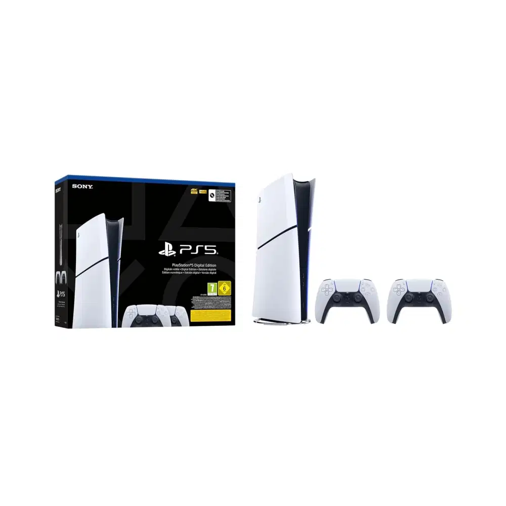 Paket: PlayStation®5 Digital Edition + zwei DualSense™ Wireless-Controll-  er (Modellgruppe - Slim) - 1 TB