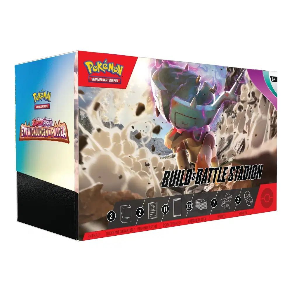 Karmesin & Purpur: "Entwicklungen in Paldea" - Build & Battle Stadium Box (11 Booster) kaufen