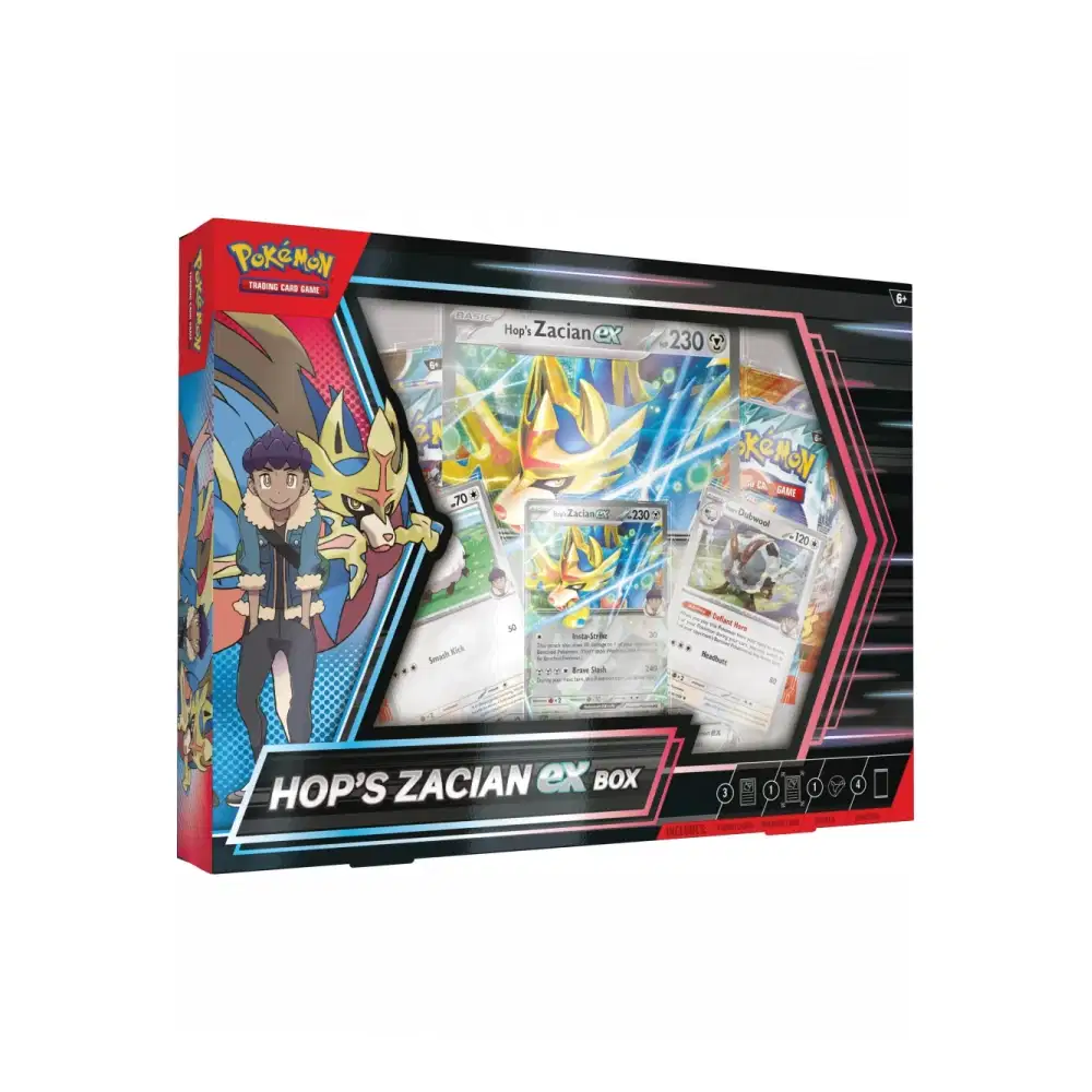 Scarlet & Violet Products: Hop's Zacian ex Box (4 Booster) kaufen