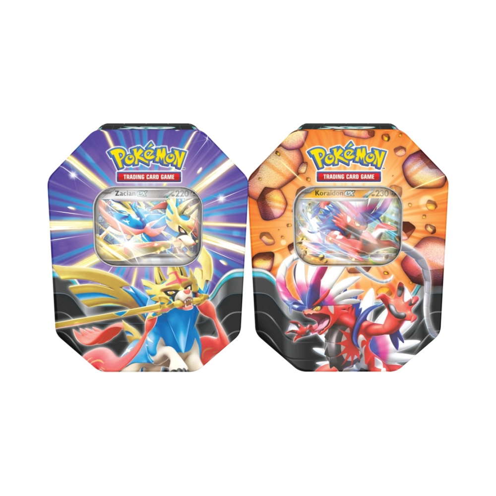 Scarlet & Violet Products: "Slashing Legends" - Koraidon ex / Zacian ex Tin-Box (4 Booster) kaufen