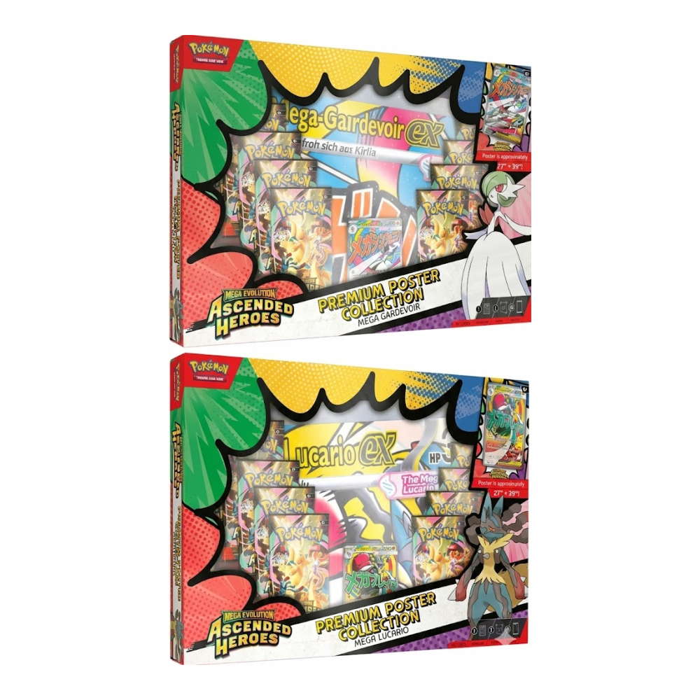 Mega Evolution: "Ascended Heroes" - Mega Lucario / Mega Gardevoir Premium Poster Collection (8 Booster)